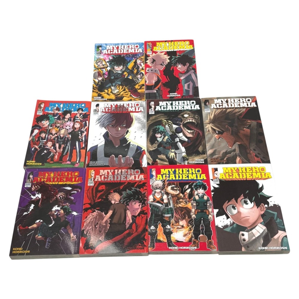 My Hero Academia Lot 10 Graphic Novel Comic Manga 1 2 4 5 6 7 9 10 13 15 PB